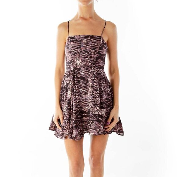 silence + noise Dresses & Skirts - Silence + Noise Brown Printed Dress